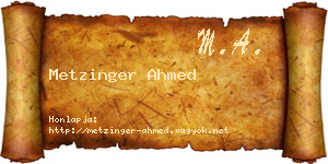 Metzinger Ahmed névjegykártya